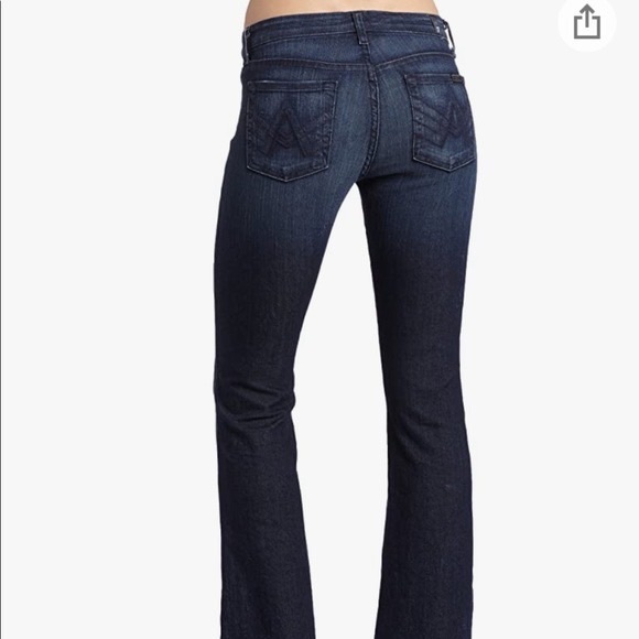 2000’s jeans “A” Pocket 7 For All Mankind Dark Wash Jeans Size 29 - Picture 1 of 10